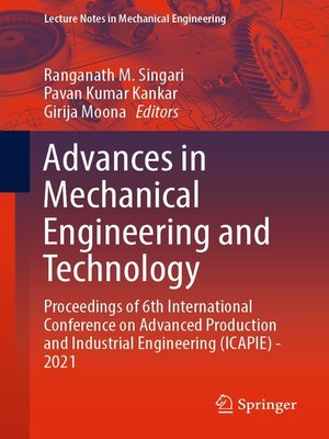 cover image of Advances in Mechanical Engineering and Technology